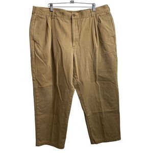 L.L Bean Pleated Comfort‎ Waist Fleece Lined Trousers Mens Size 42x30 0BFR3